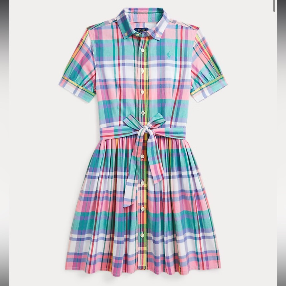 NWT - Polo Ralph Lauren- Girl’s Madras Shirtdress - Size 12